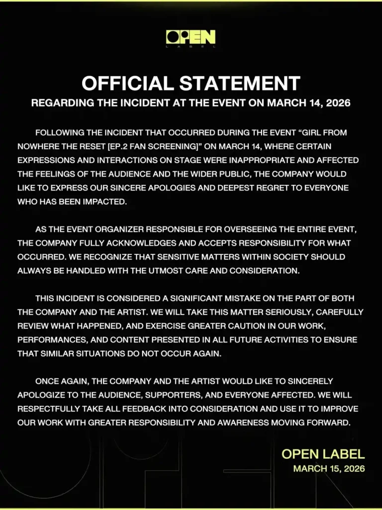 Daou Pittaya Issues Public Apology for Controversial "Girl From Nowhere" Skit